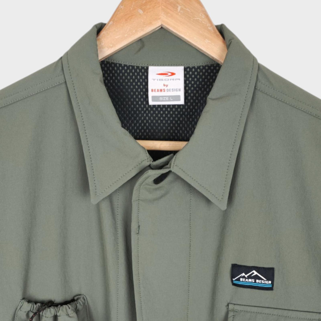 BEAMS x TIGORA Men's Green Water Repellent Utility Jacket