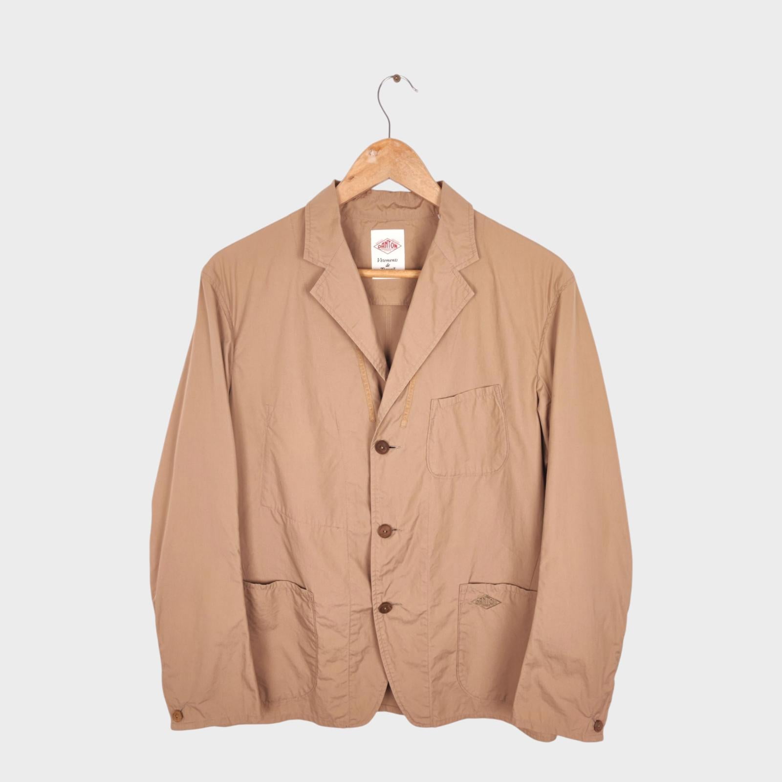 DANTON Men's Made in Japan Beige Lightweight Cotton Chore Jacket