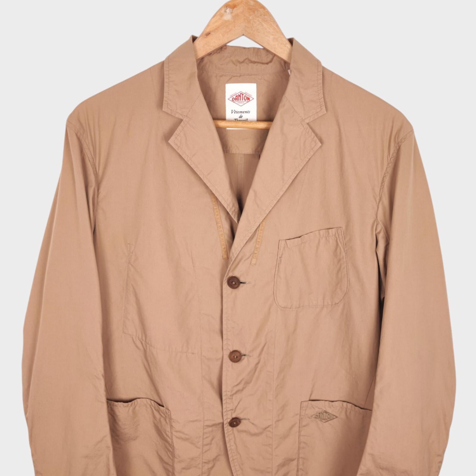 DANTON Men's Made in Japan Beige Lightweight Cotton Chore Jacket