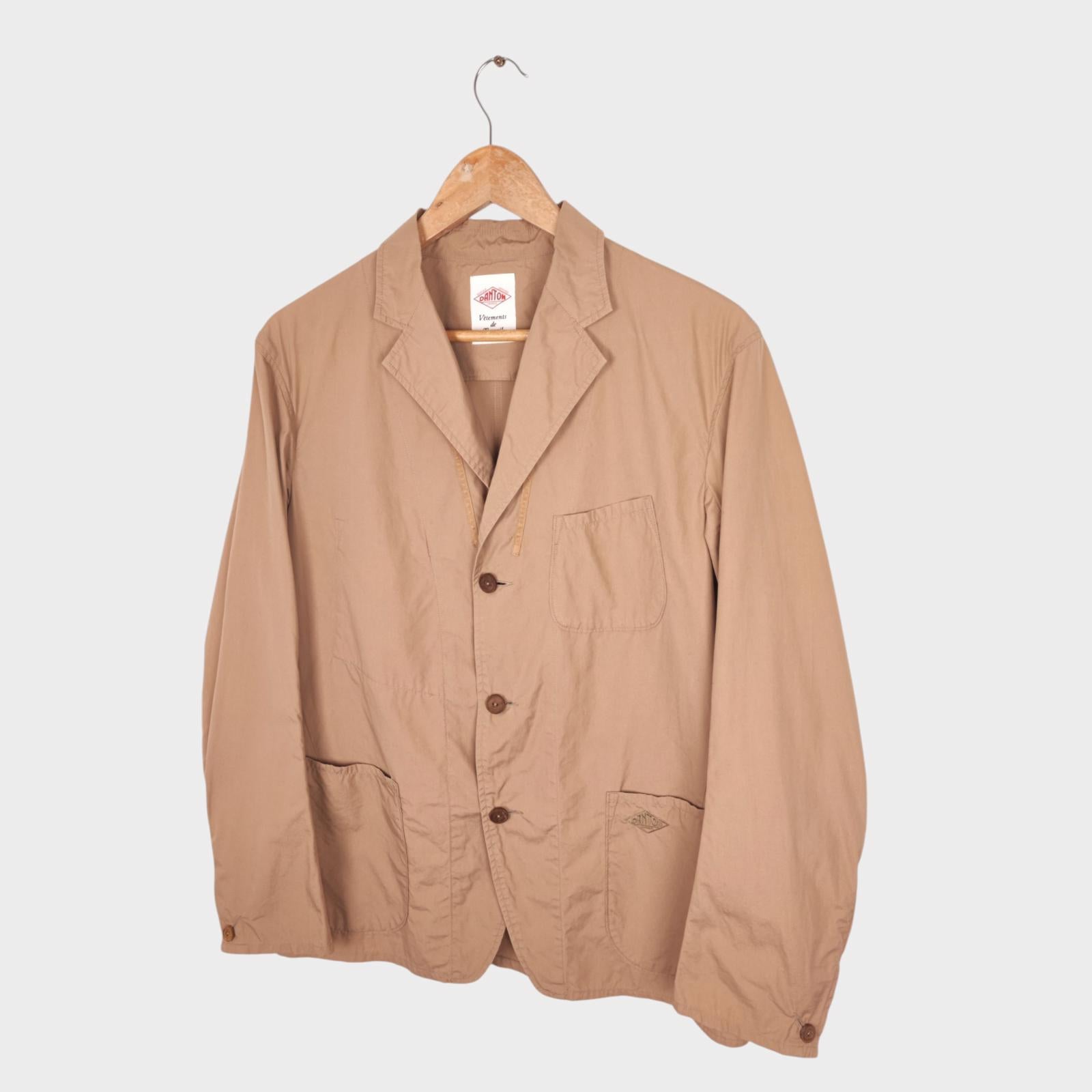 DANTON Men's Made in Japan Beige Lightweight Cotton Chore Jacket