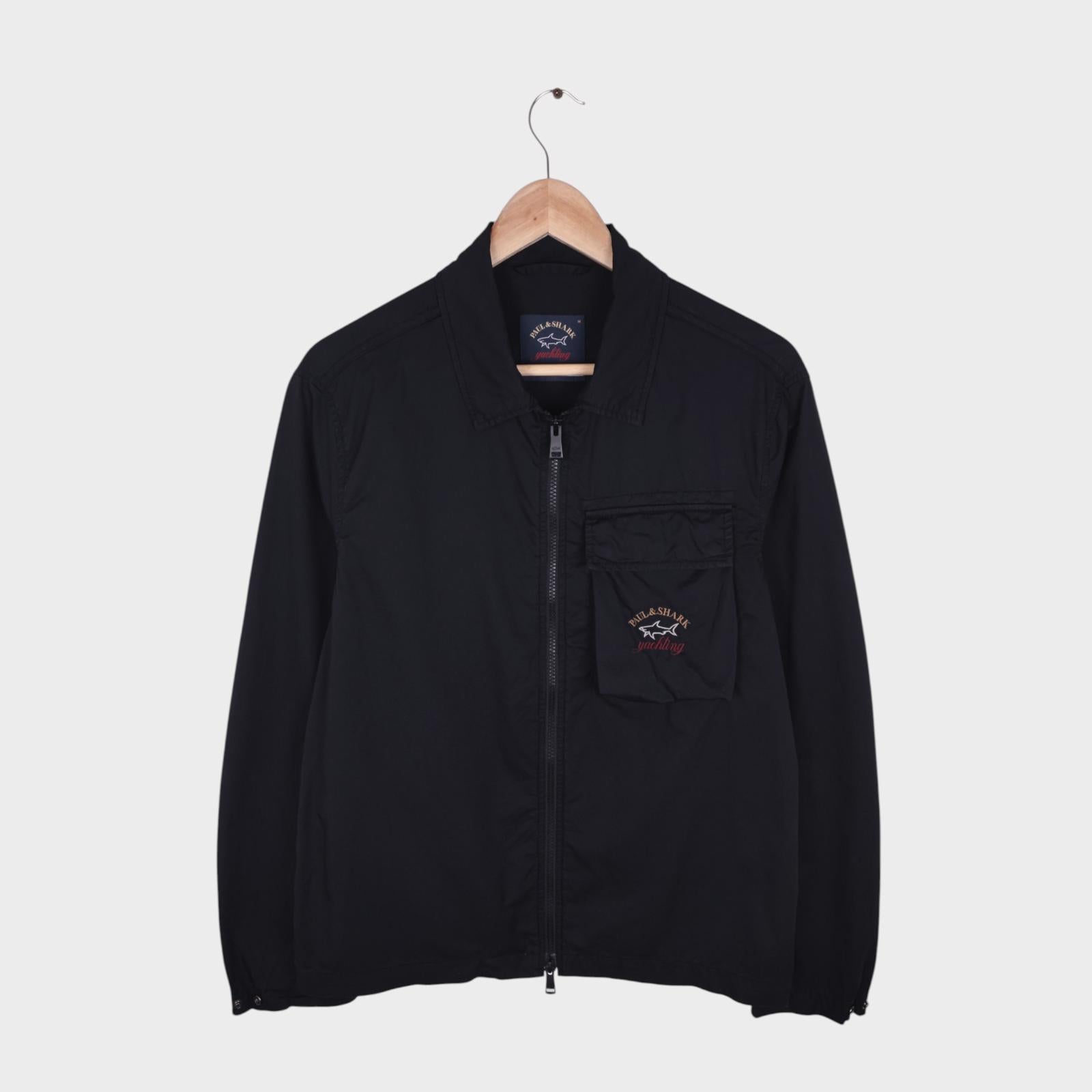 PAUL & SHARK Men's Black Cotton Overshirt Jacket