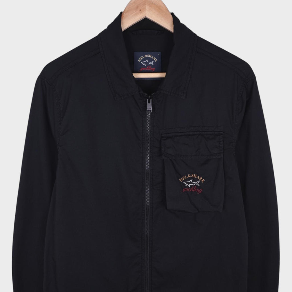 PAUL & SHARK Men's Black Cotton Overshirt Jacket
