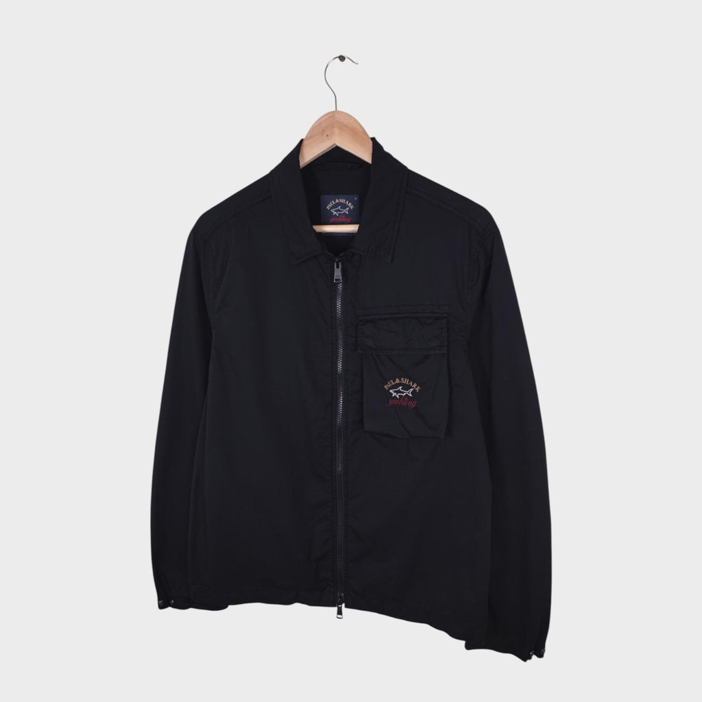 PAUL & SHARK Men's Black Cotton Overshirt Jacket