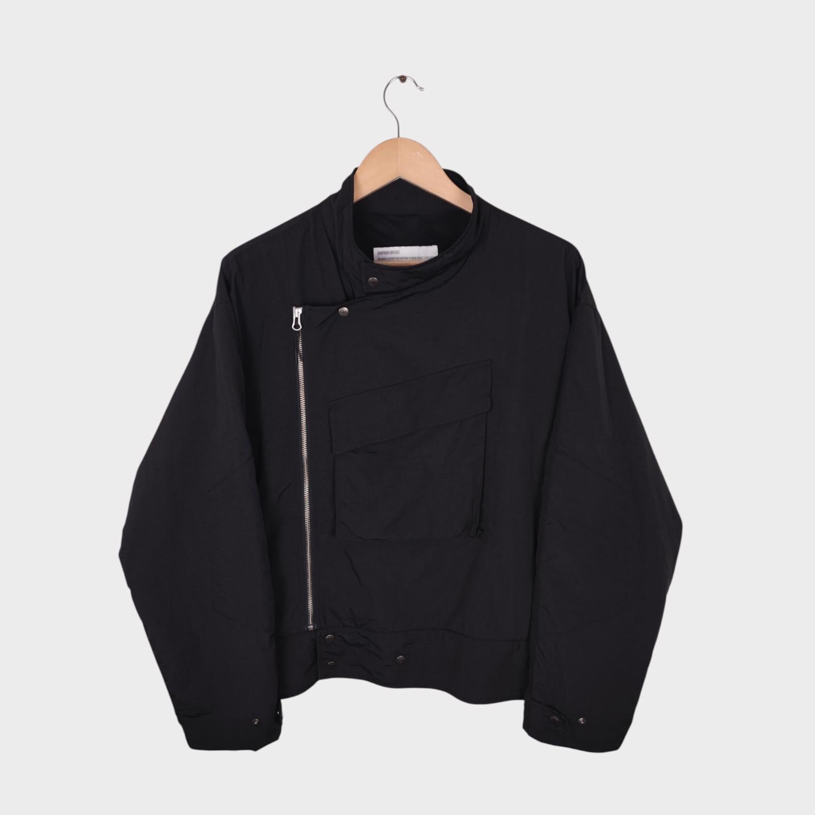 UNIFORM BRIDGE Men's Black Swedish Military Motorcycle Jacket