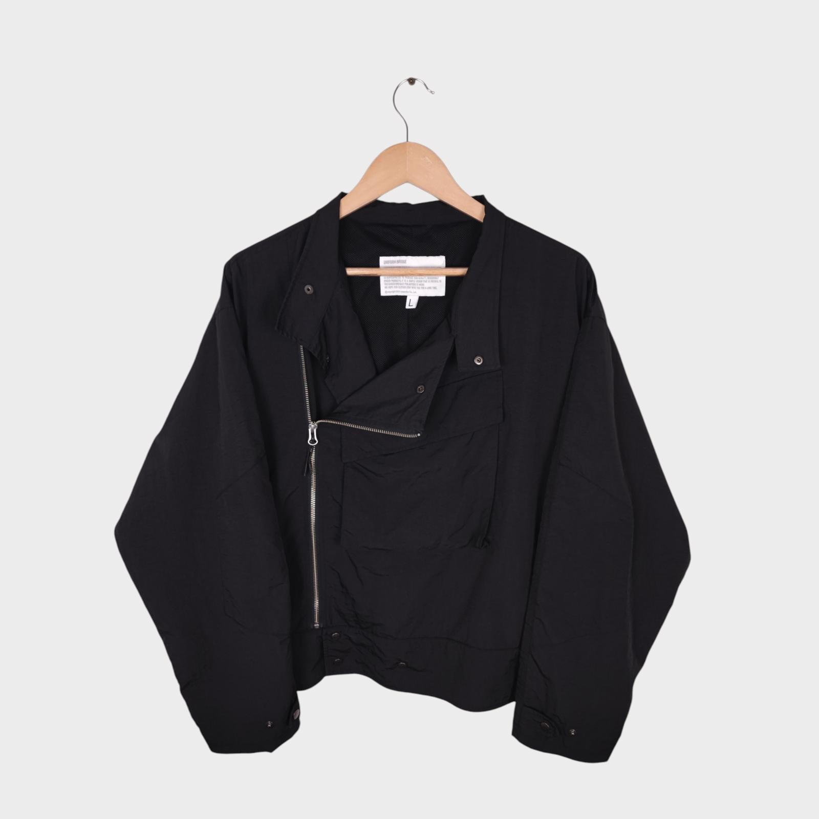 UNIFORM BRIDGE Men's Black Swedish Military Motorcycle Jacket