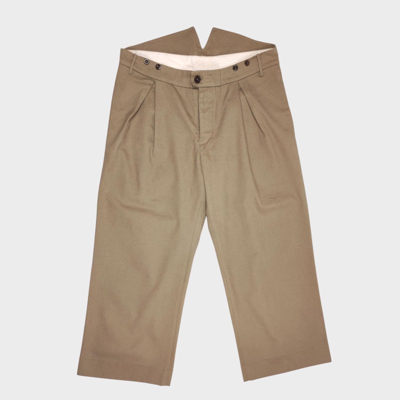 WARP & WEFT OLD TOWN HASTINGS Men's Made in England Heavyweight Cotton Wide Fit Trousers
