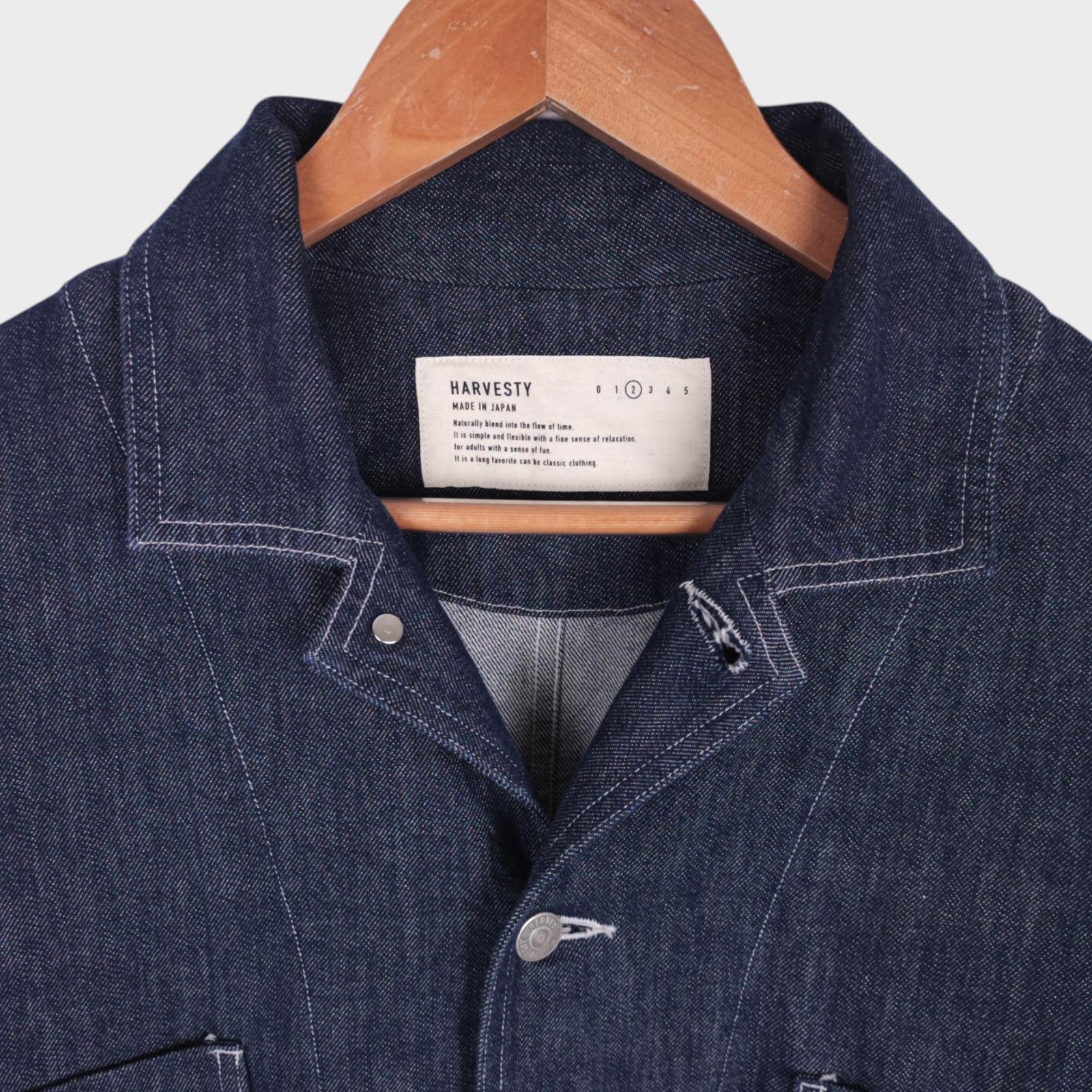 HARVESTY Men's Blue Made in Japan Denim Chore Jacket