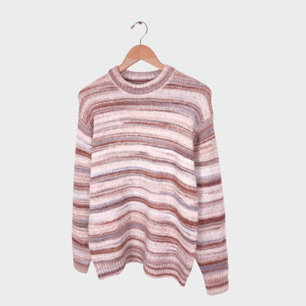 BEAMS B:Ming Men's Pastel Striped Wool Blend Jumper