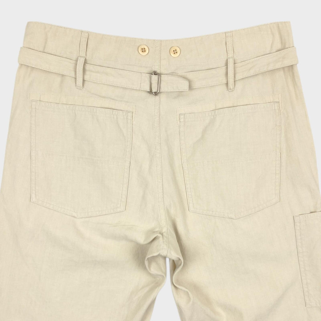 MHL MARGARET HOWELL Men's Ecru Linen Cotton Blend Shorts