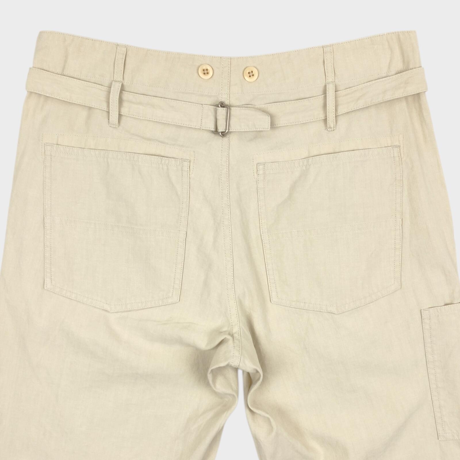 MHL MARGARET HOWELL Men's Ecru Linen Cotton Blend Shorts