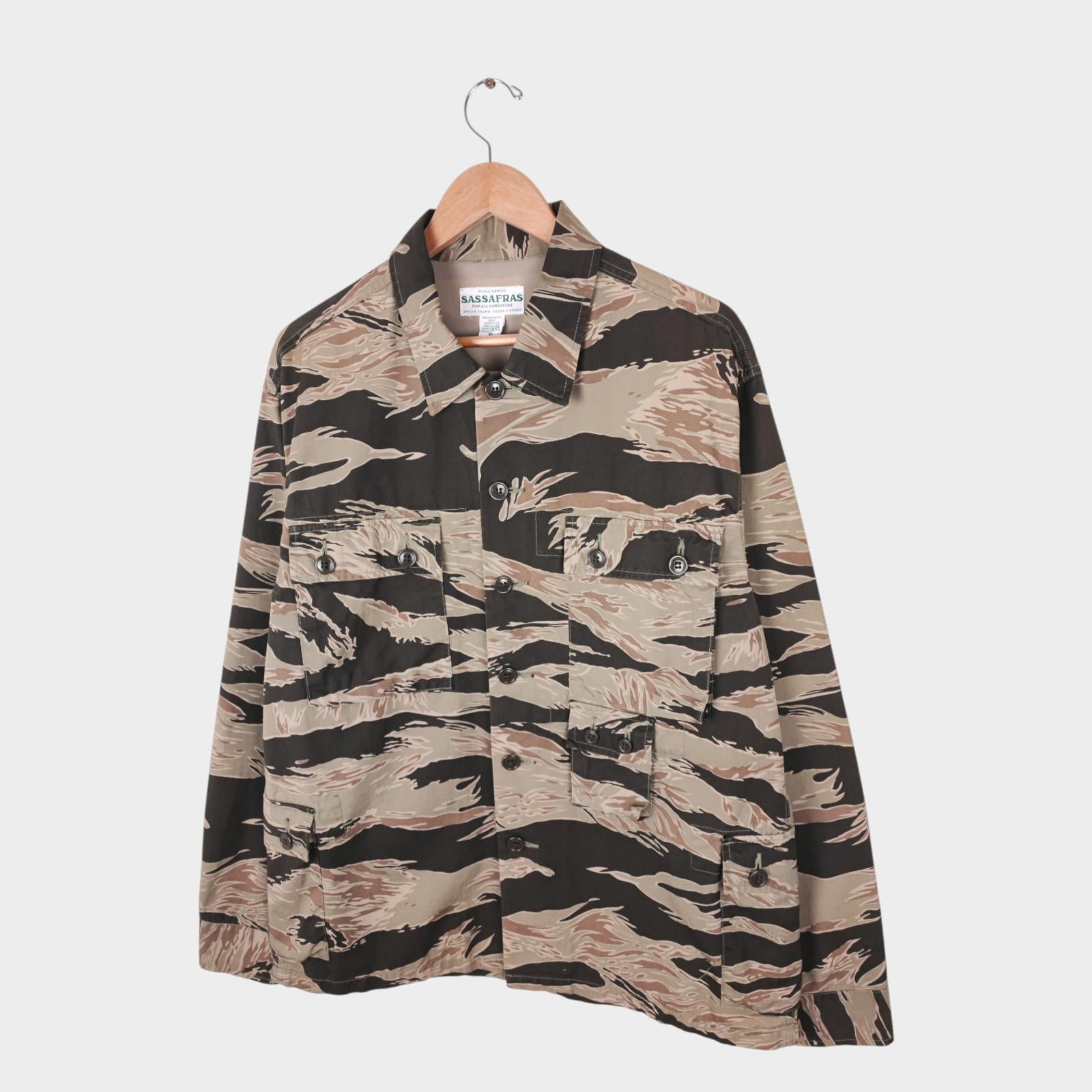 SASSAFRAS Men's Made in Japan Camo Cotton G.D.U. Military Utility Jacket