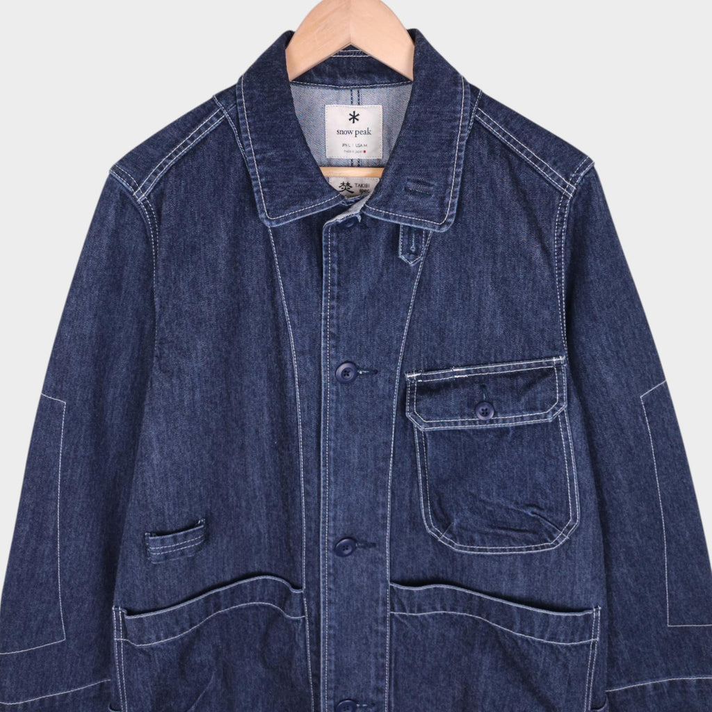 SNOW PEAK Men's Blue Made in Japan Heavyweight Denim Takibi Spec Chore Jacket