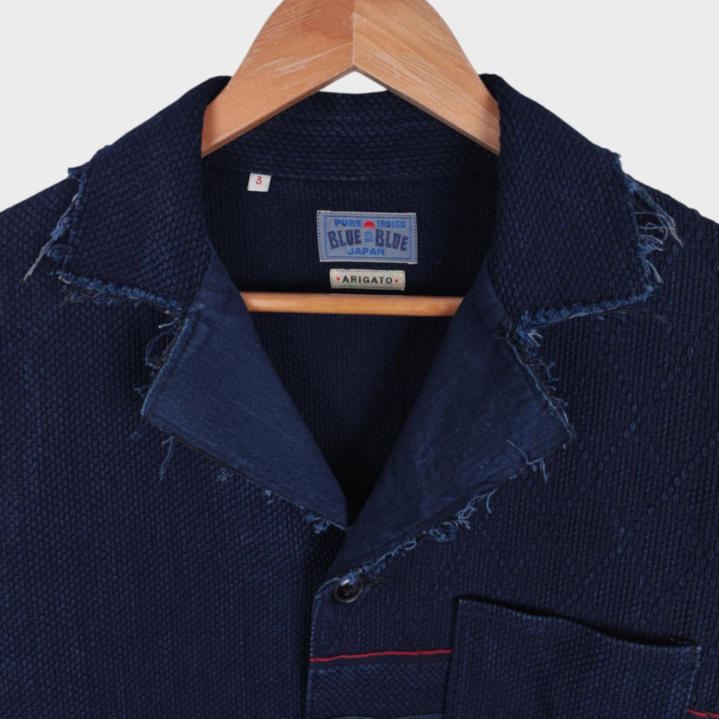 BLUE BLUE JAPAN Men's Made in Japan Blue Sashiko Boro Patchwork Chore Jacket