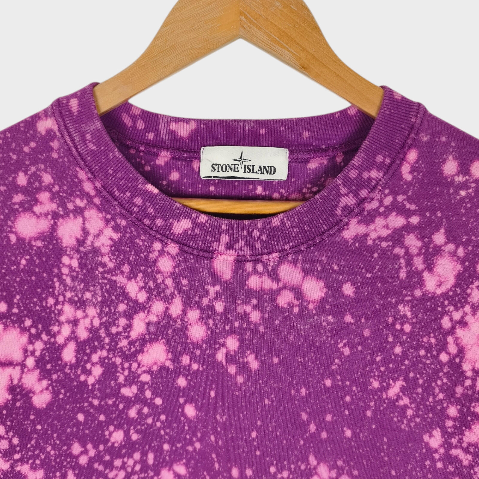 STONE ISLAND Men's Purple Custom Acid Dye Compass Badge Sweatshirt