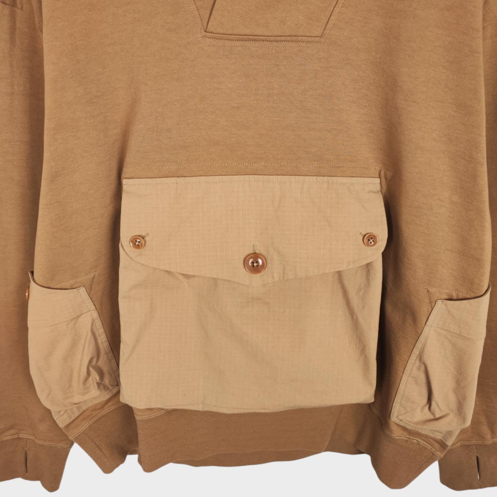NORBIT BY HIROSHI NOZAWA Men's Coyote Beige Shawl Collar Sweat Hoodie