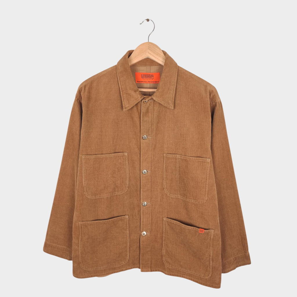UNIVERSAL OVERALL Men's Brown Corduroy Cotton Chore Jacket