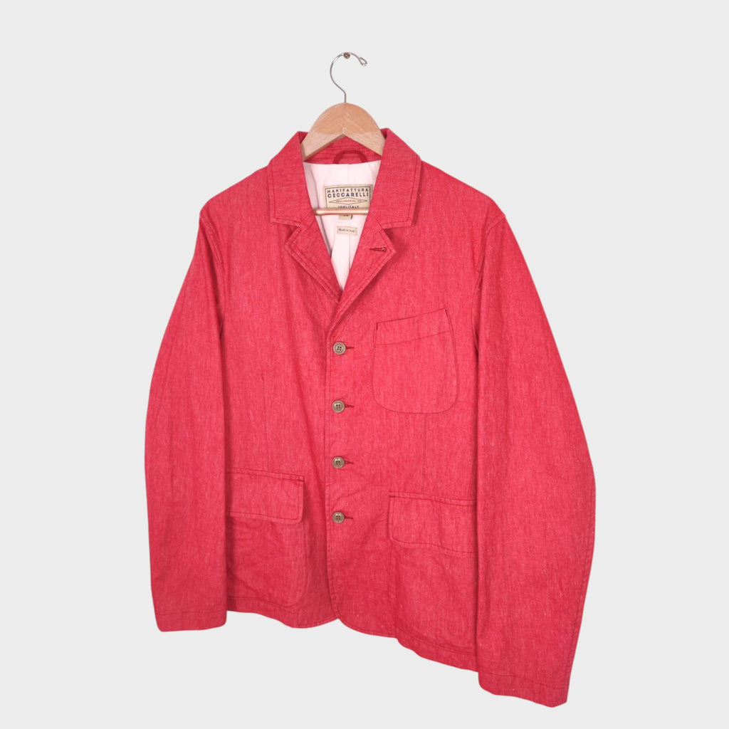 MANIFATTURA CECCARELLI Men's Pastel Red Made in Italy Chore Jacket