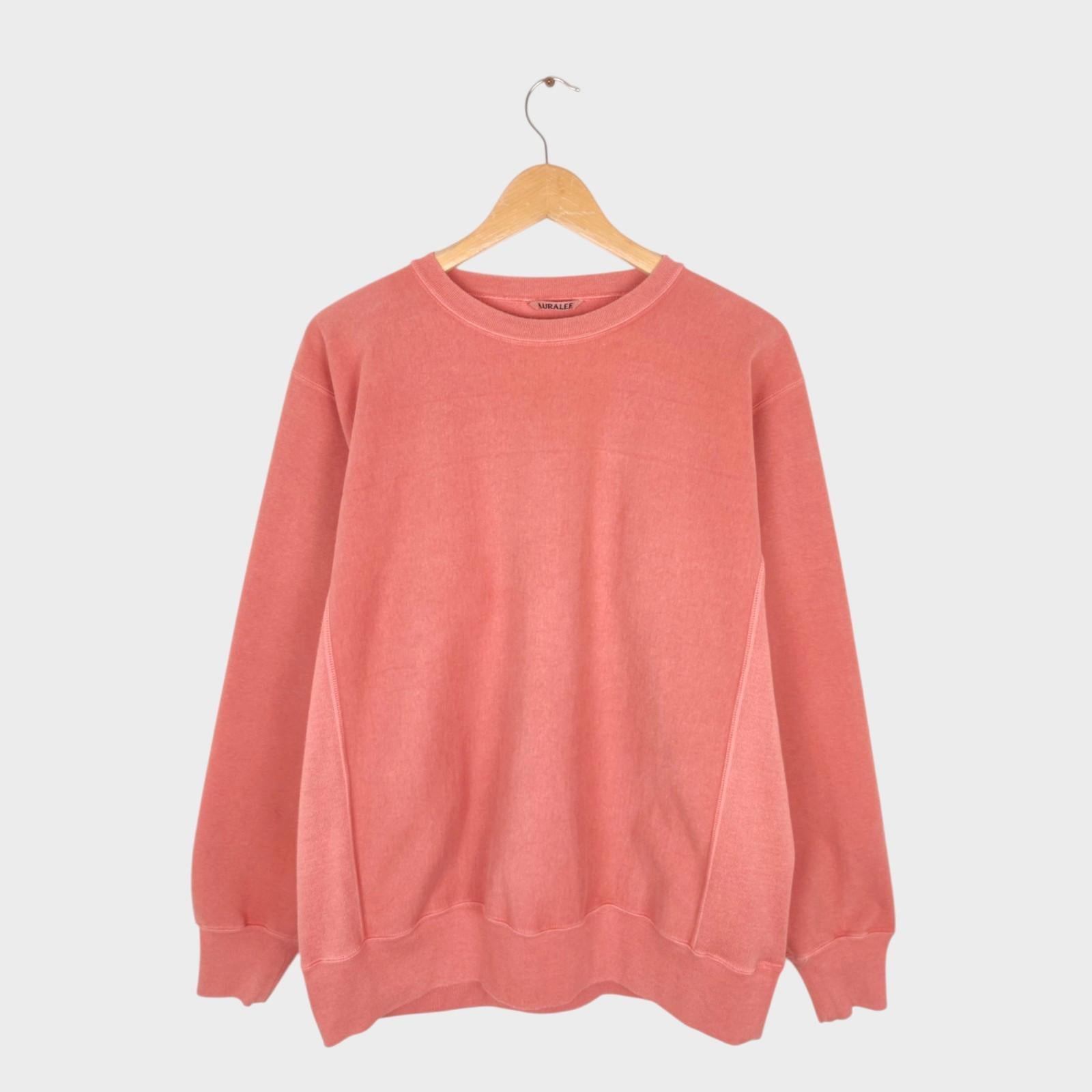 AURALEE Men's Salmon Pink Made in Japan Heavyweight Sweatshirt