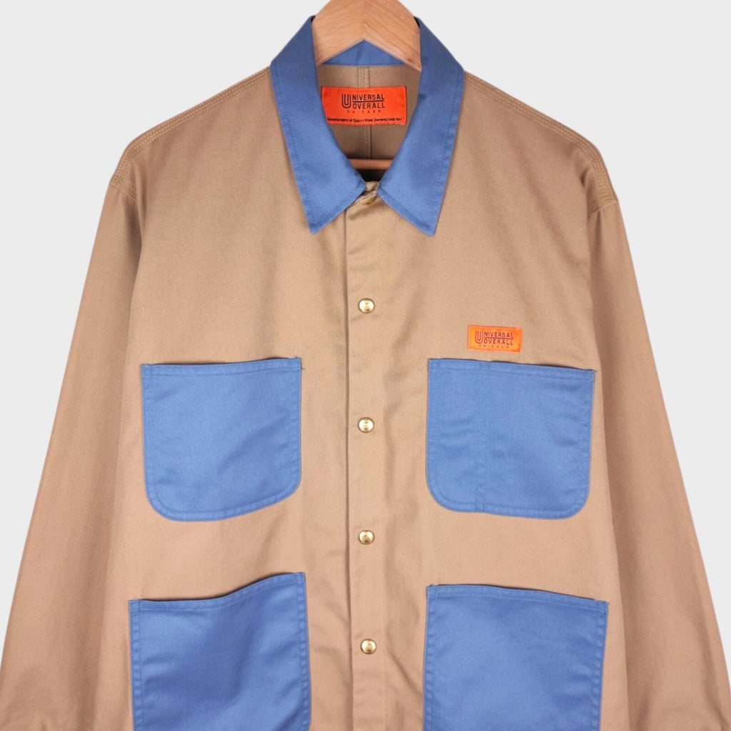 UNIVERSAL OVERALL Men's Beige/Blue Chore Jacket