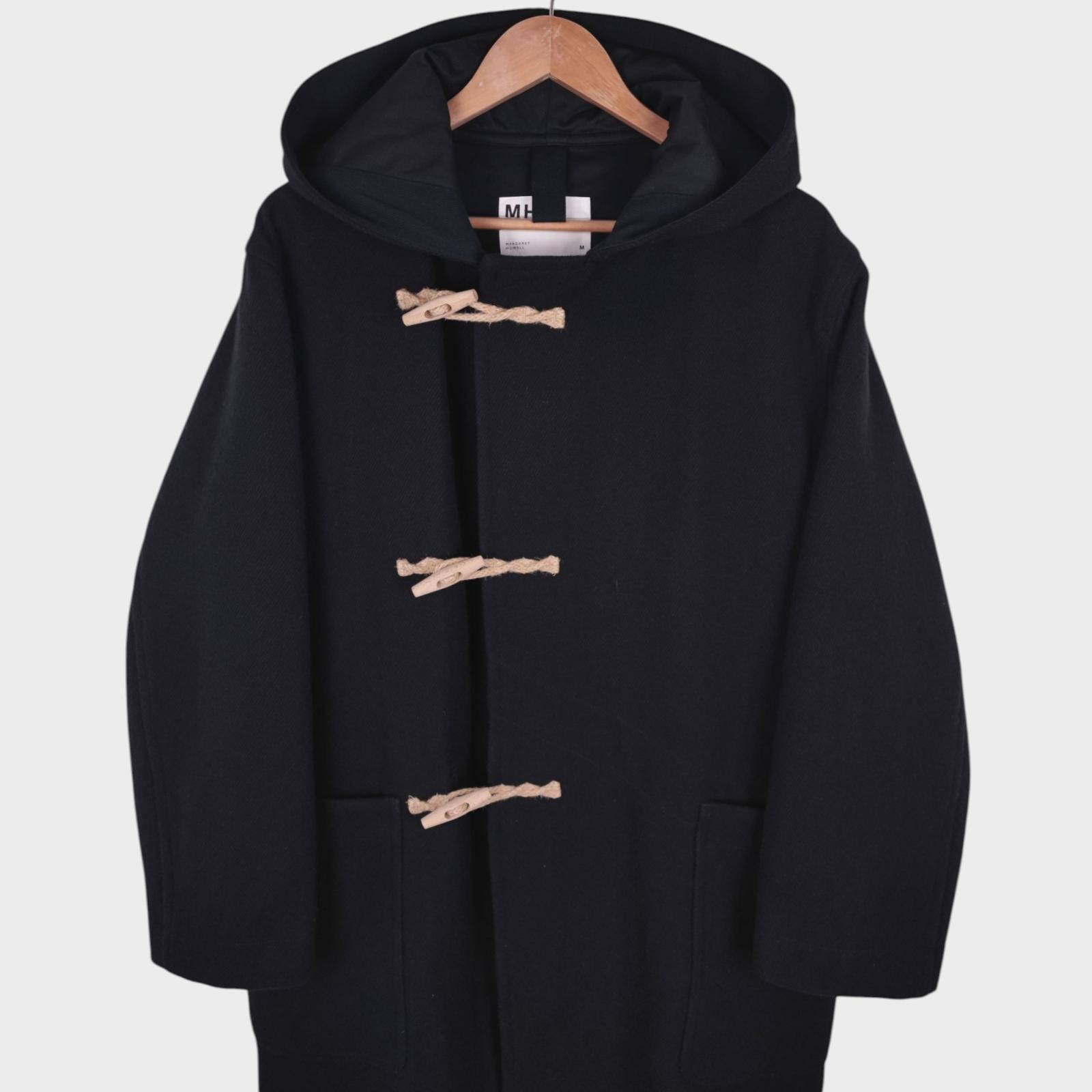 MHL MARGARET HOWELL Men's Heavyweight Wool Blend Hooded Duffle Coat