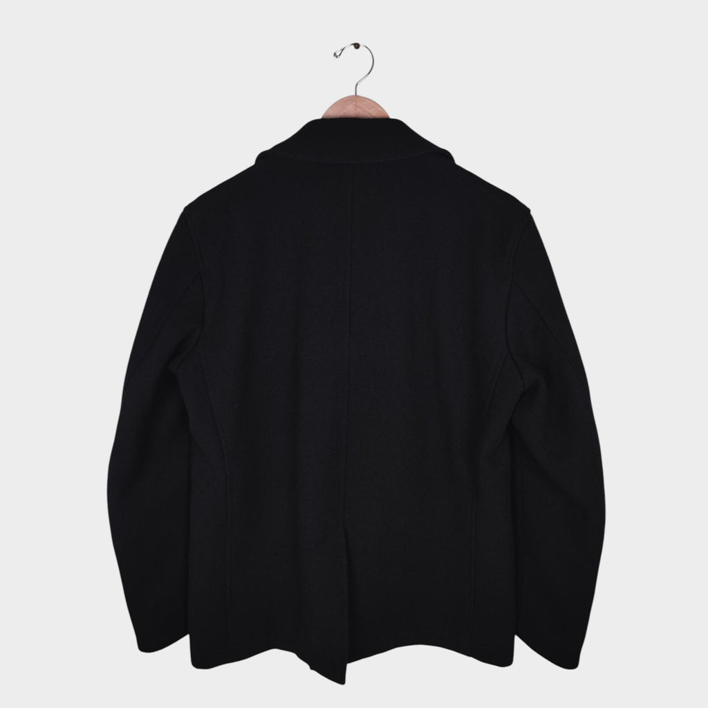 MARGARET HOWELL Men's Black Double Breasted 100% Wool Coat