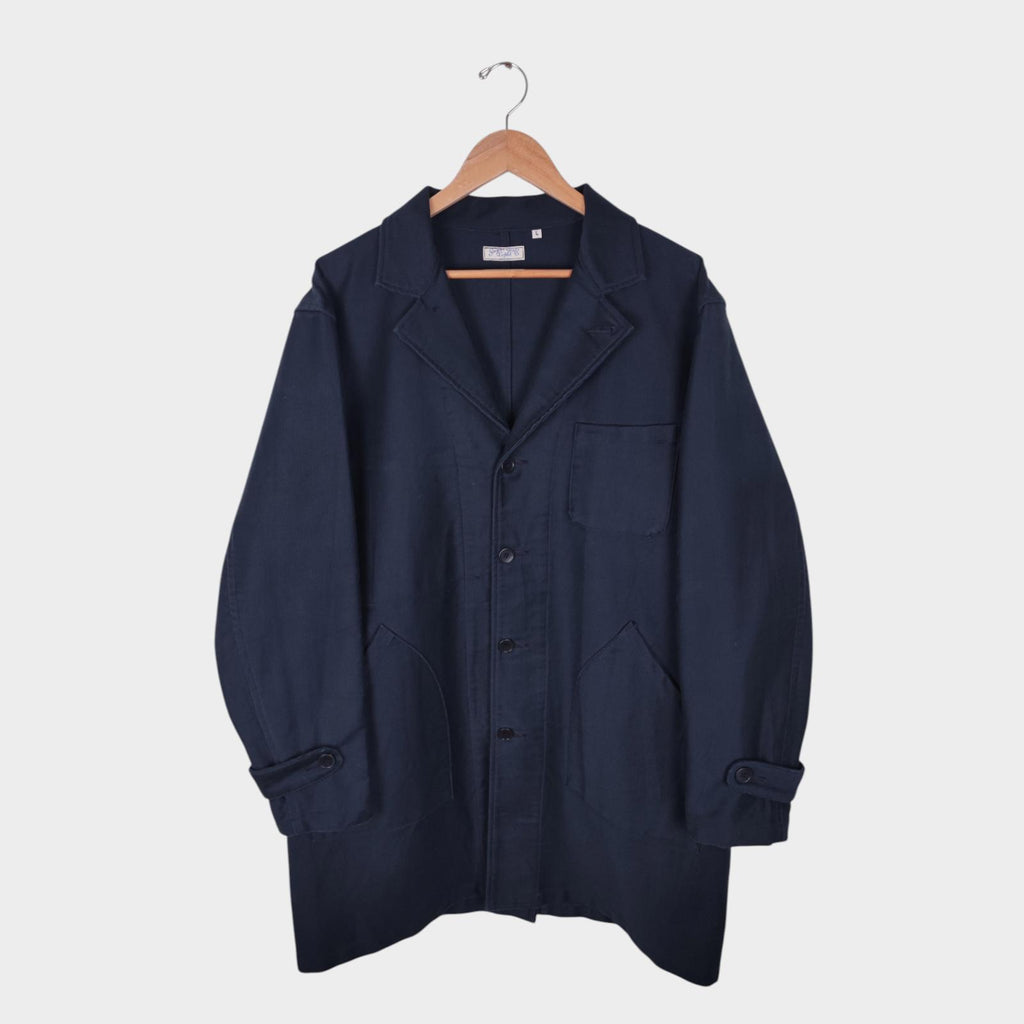 SUGAR CANE Men's Made in Japan Navy Heavyweight Moleskin Chore Coat Jacket