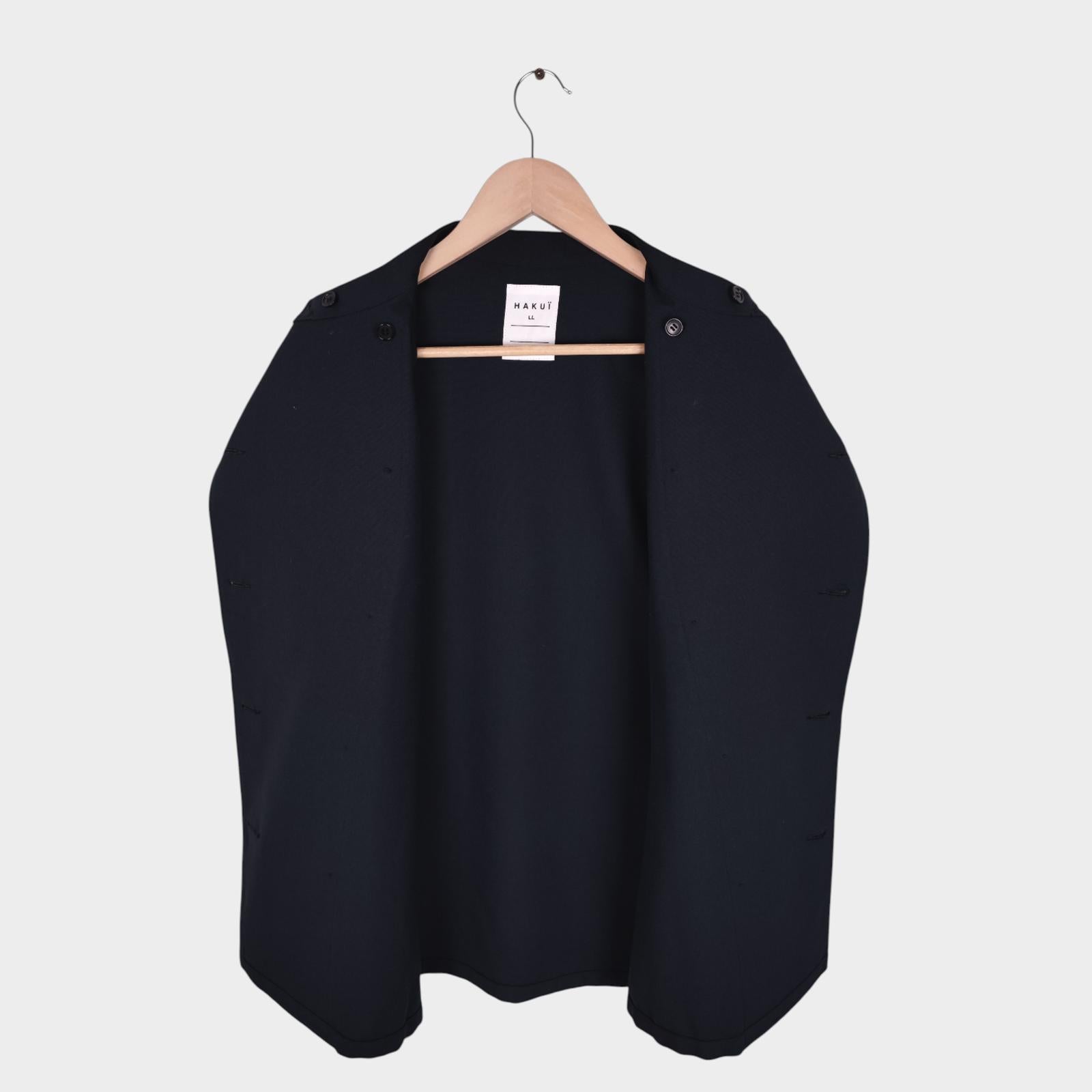 HAKUI Men's Black Made in Japan Double Breasted Chef Jacket