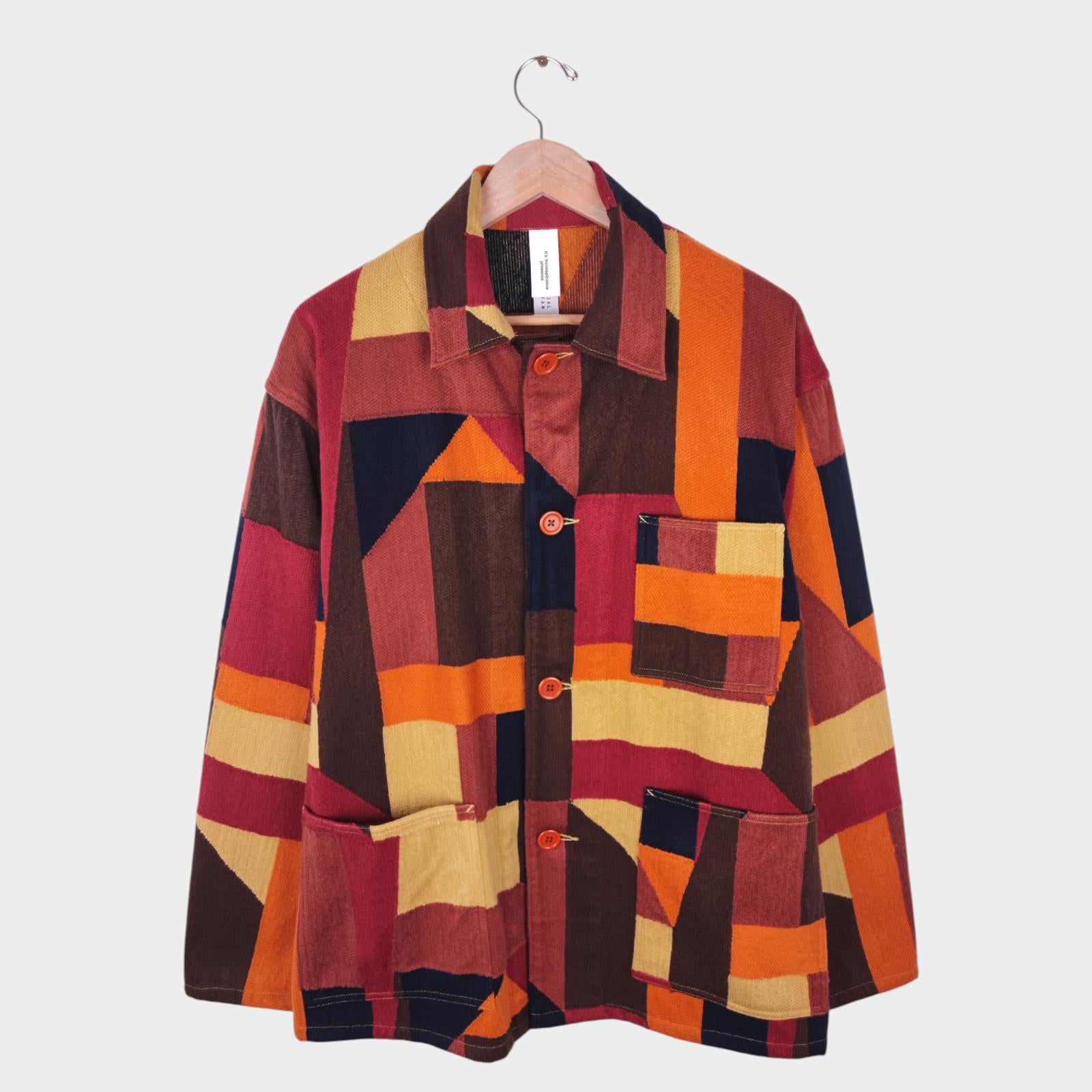 NICHE. Japan Men's Multicoloured Patchwork Switching Stitch Chore Jacket