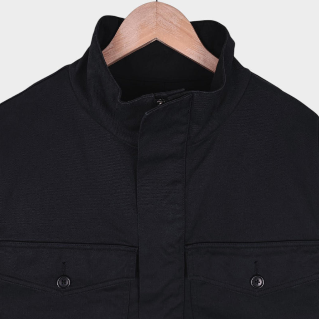 MHL MARGARET HOWELL Men's Black Heavyweight Relaxed Fit Jacket Smock
