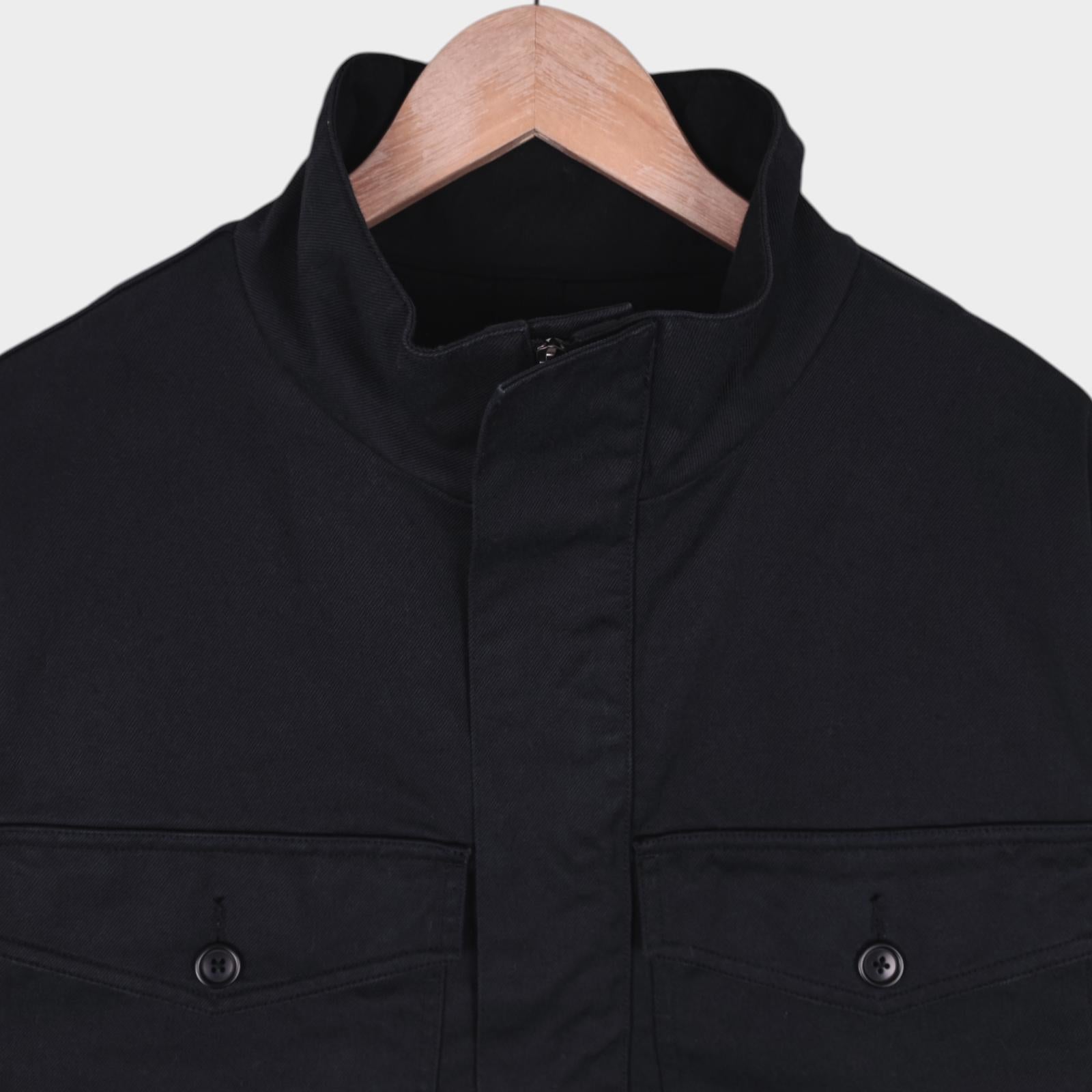MHL MARGARET HOWELL Men's Black Heavyweight Relaxed Fit Jacket Smock