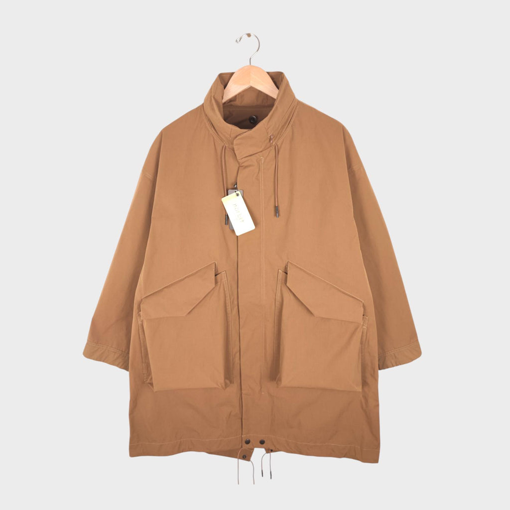 NORBIT BY HIROSHI NOZAWA Men's Coyote Beige Fishtail Wide Parka Coat Jacket - L
