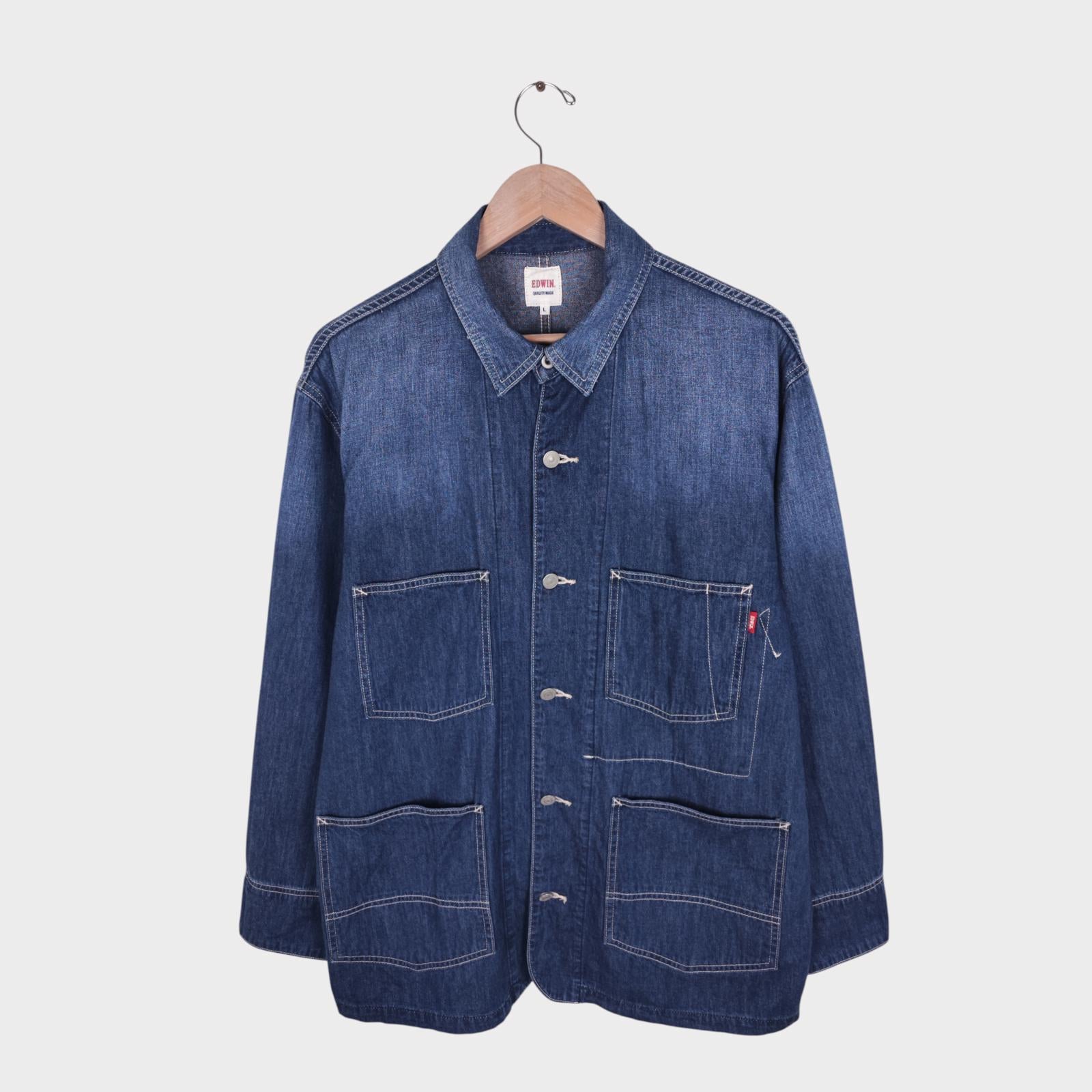 EDWIN Japan Men's Blue Denim Chore Jacket