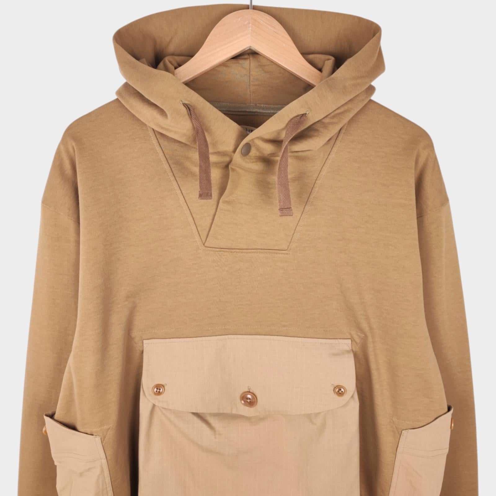 NORBIT BY HIROSHI NOZAWA Men's Coyote Beige Shawl Collar Sweat Hoodie