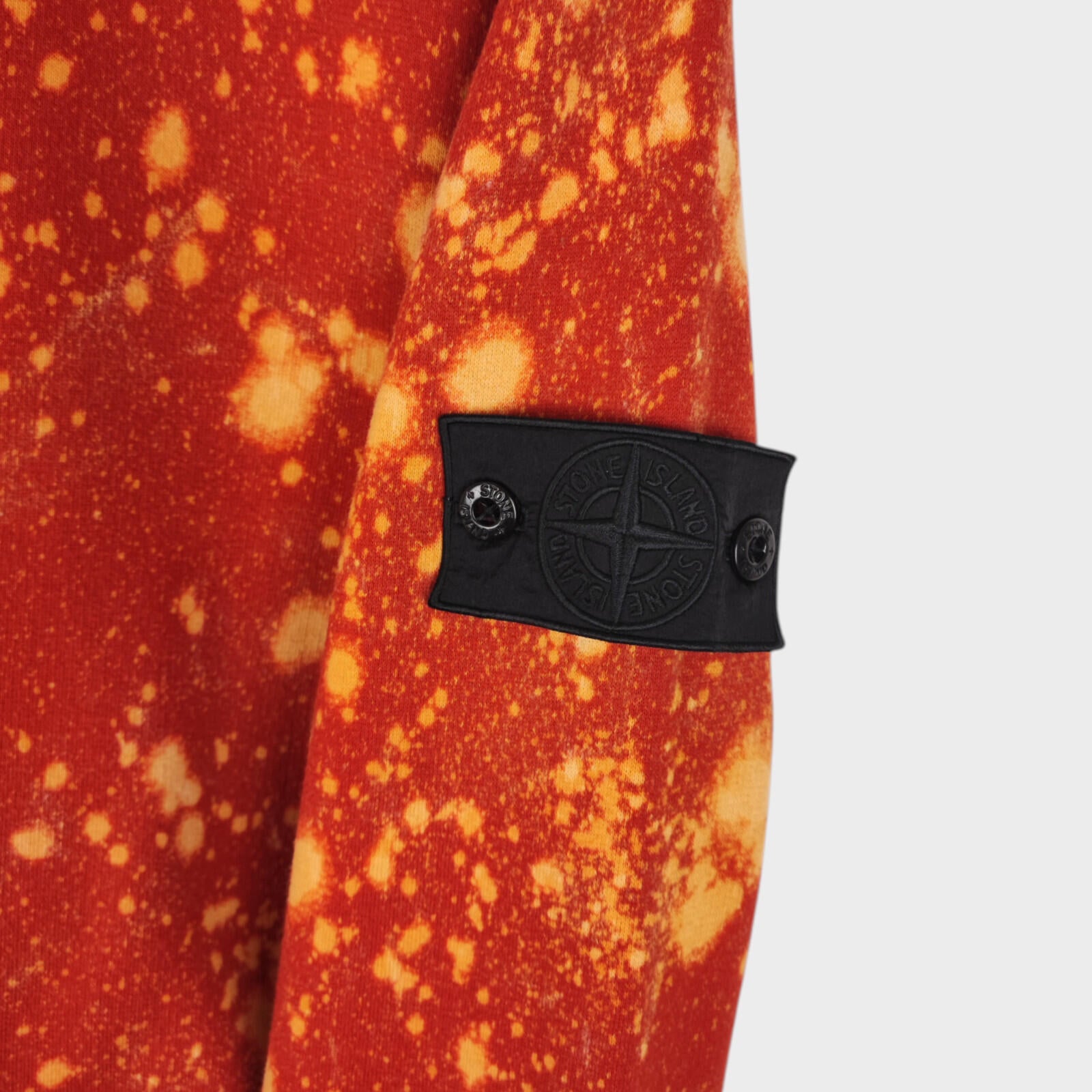 STONE ISLAND Men's Red/Orange Custom Acid Dye Compass Badge Sweatshirt