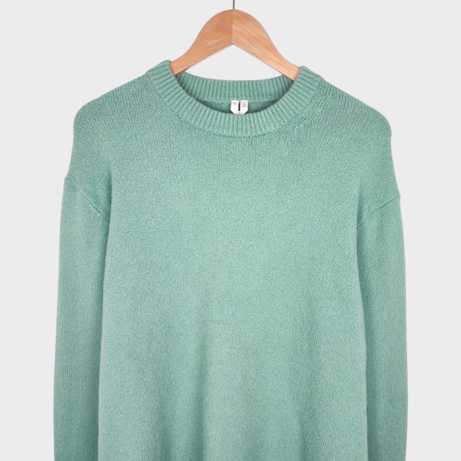 ARKET Men's Mint Green Cotton Blend Jumper