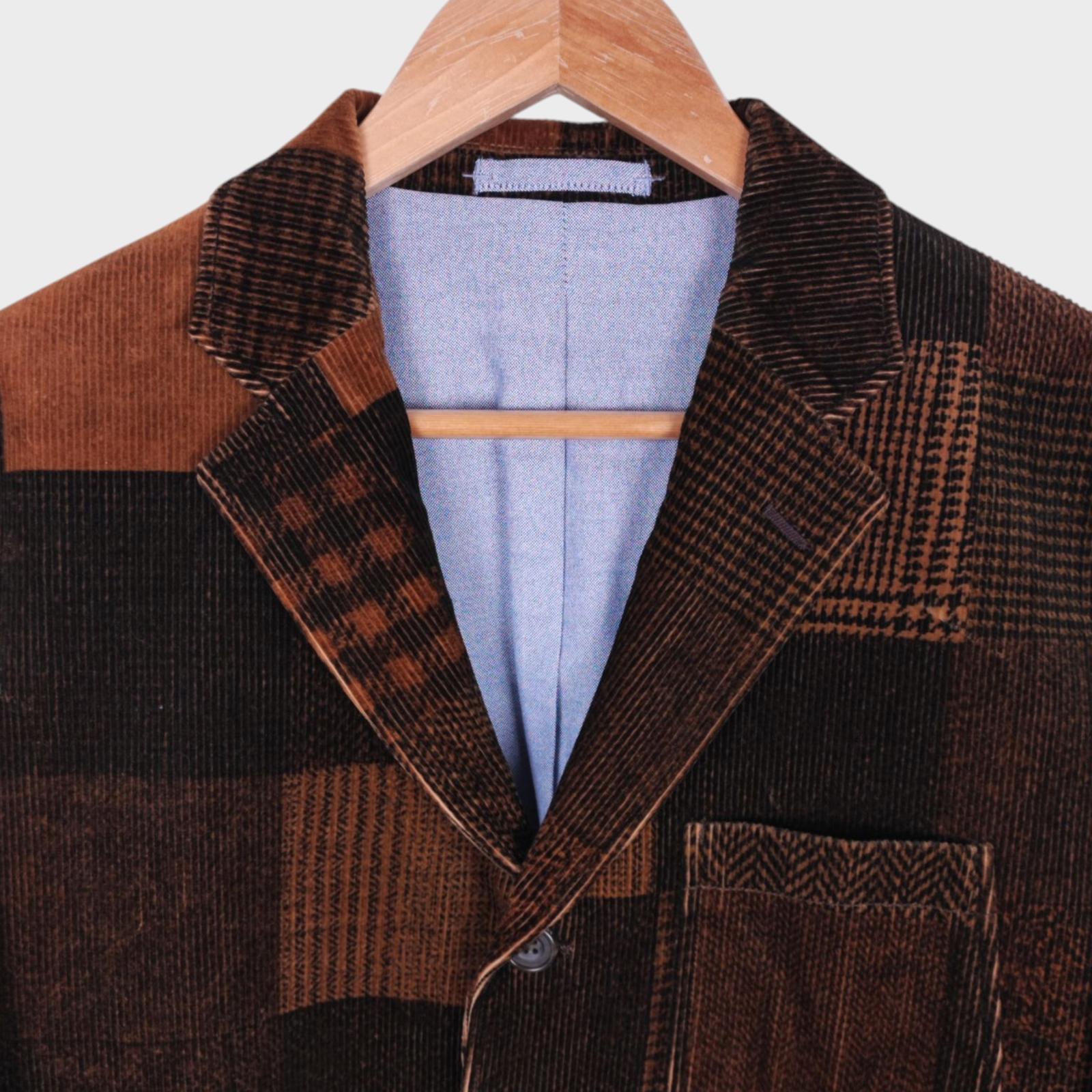 BEAMS PLUS Men's Patchwork Corduroy Blazer Jacket