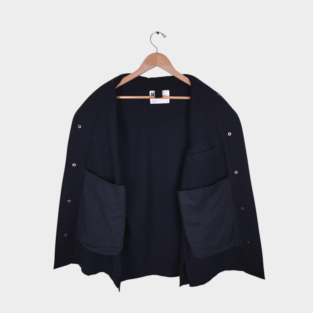 MHL MARGARET HOWELL Women's Navy Blue 100% Wool Relaxed Fit Jacket