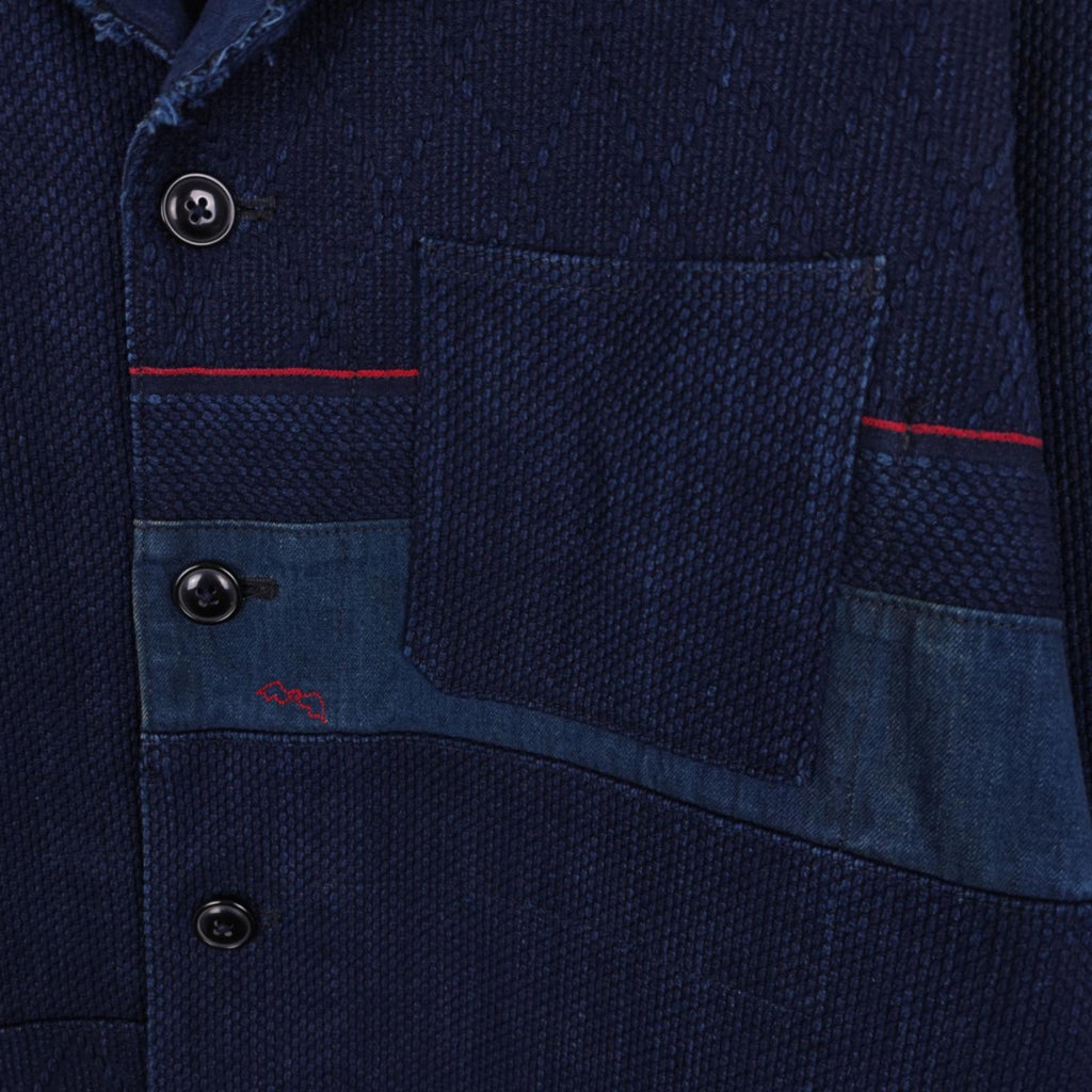 BLUE BLUE JAPAN Men's Made in Japan Blue Sashiko Boro Patchwork Chore Jacket
