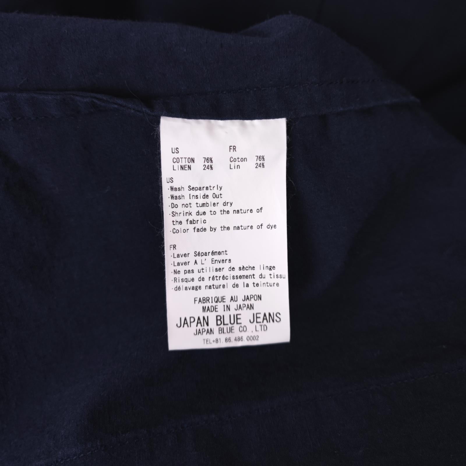 JAPAN BLUE JEANS Men's Made in Japan Navy Blue Cotton Linen Field Jacket