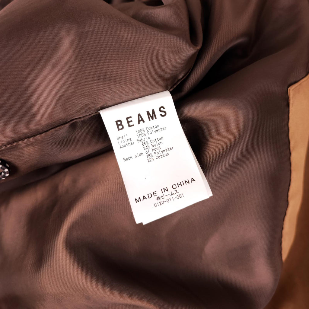 BEAMS Men's Camel Oversized Fit Corduroy Parka Jacket
