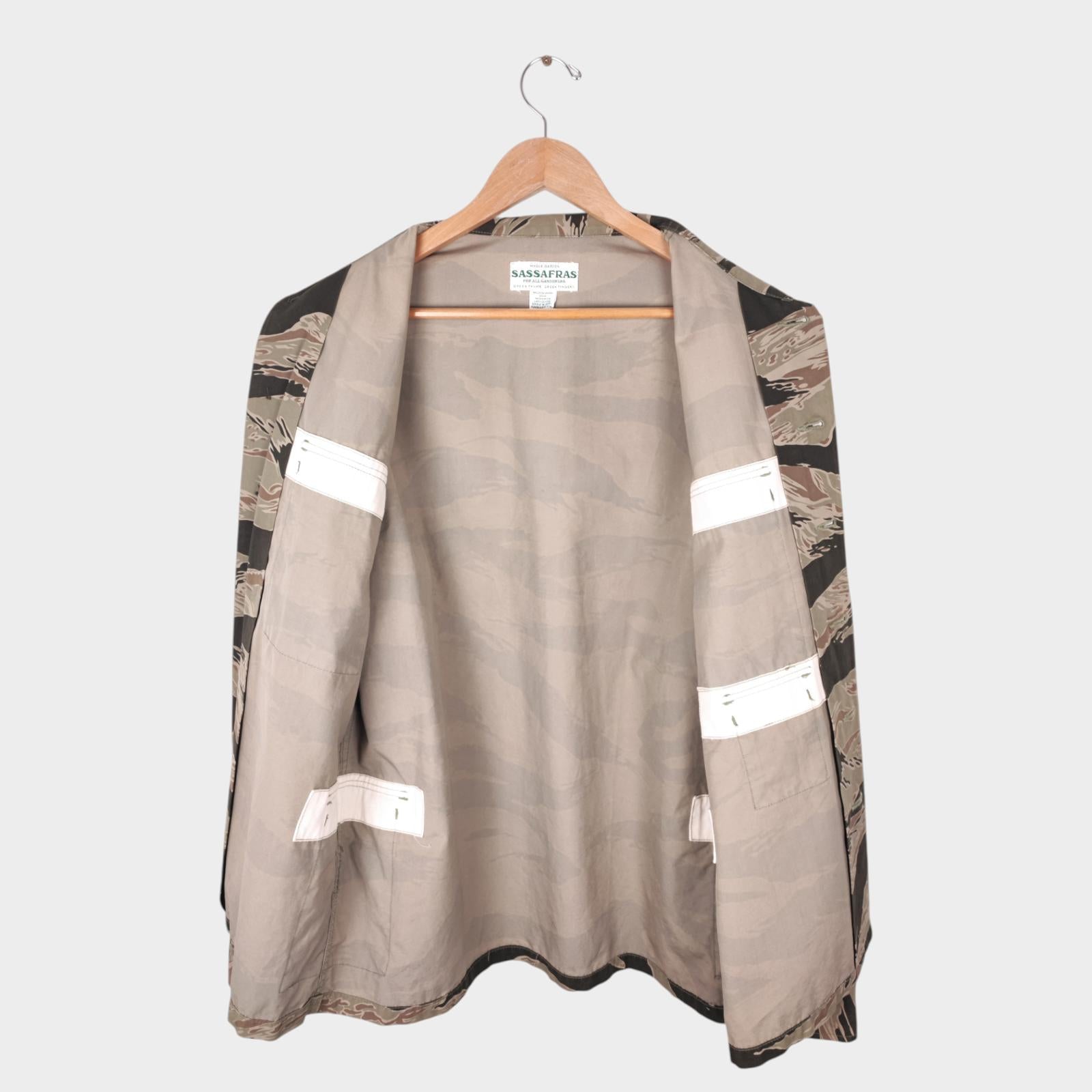 SASSAFRAS Men's Made in Japan Camo Cotton G.D.U. Military Utility Jacket