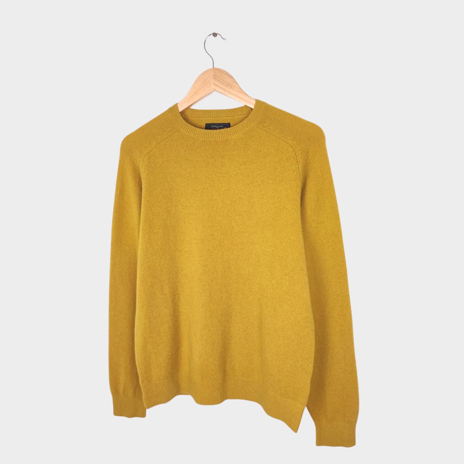 BEAMS PLUS Men's Yellow 100% Wool Jumper