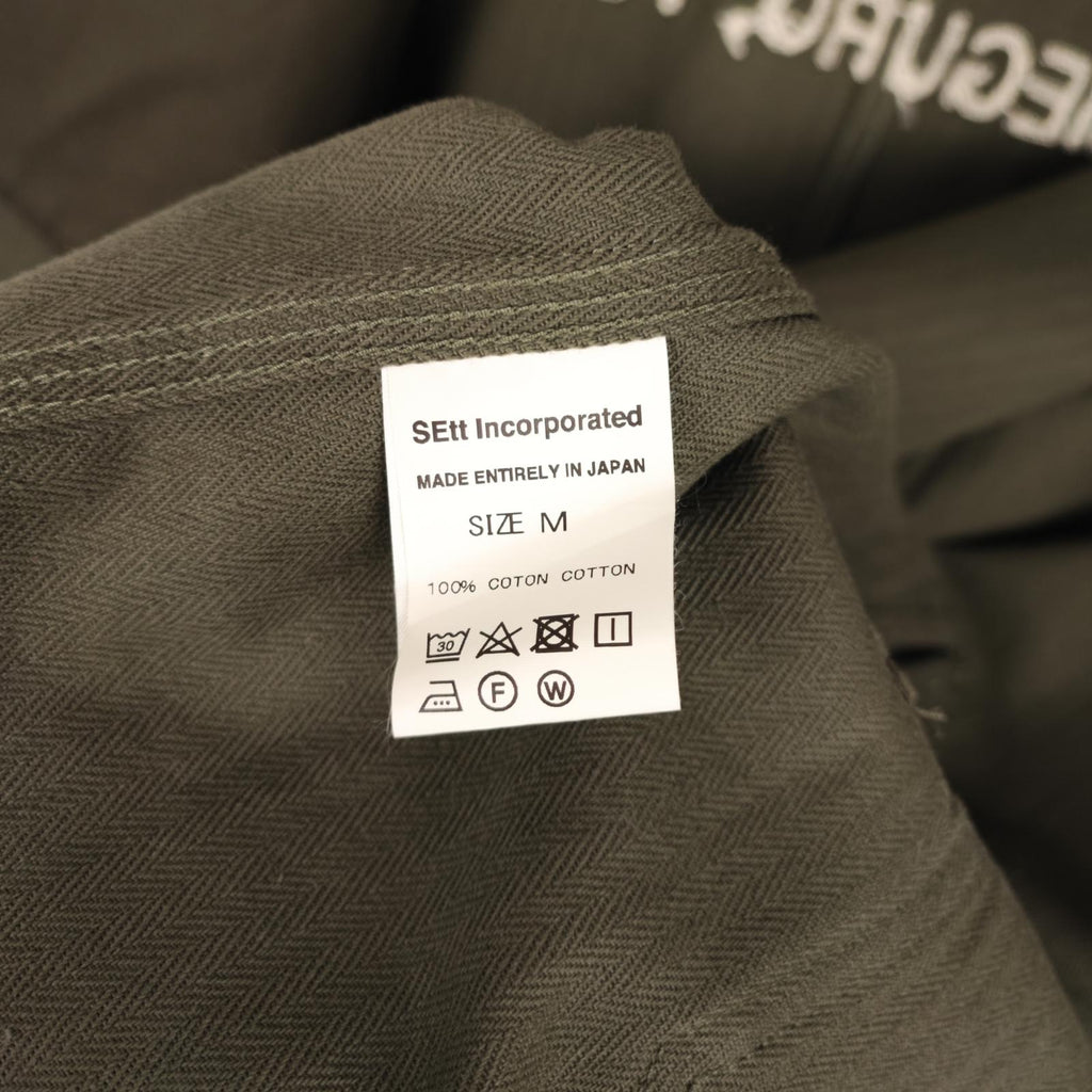 MOUNTAIN RESEARCH x COW BOOKS Men's Made in Japan Khaki Herringbone Cotton Coat