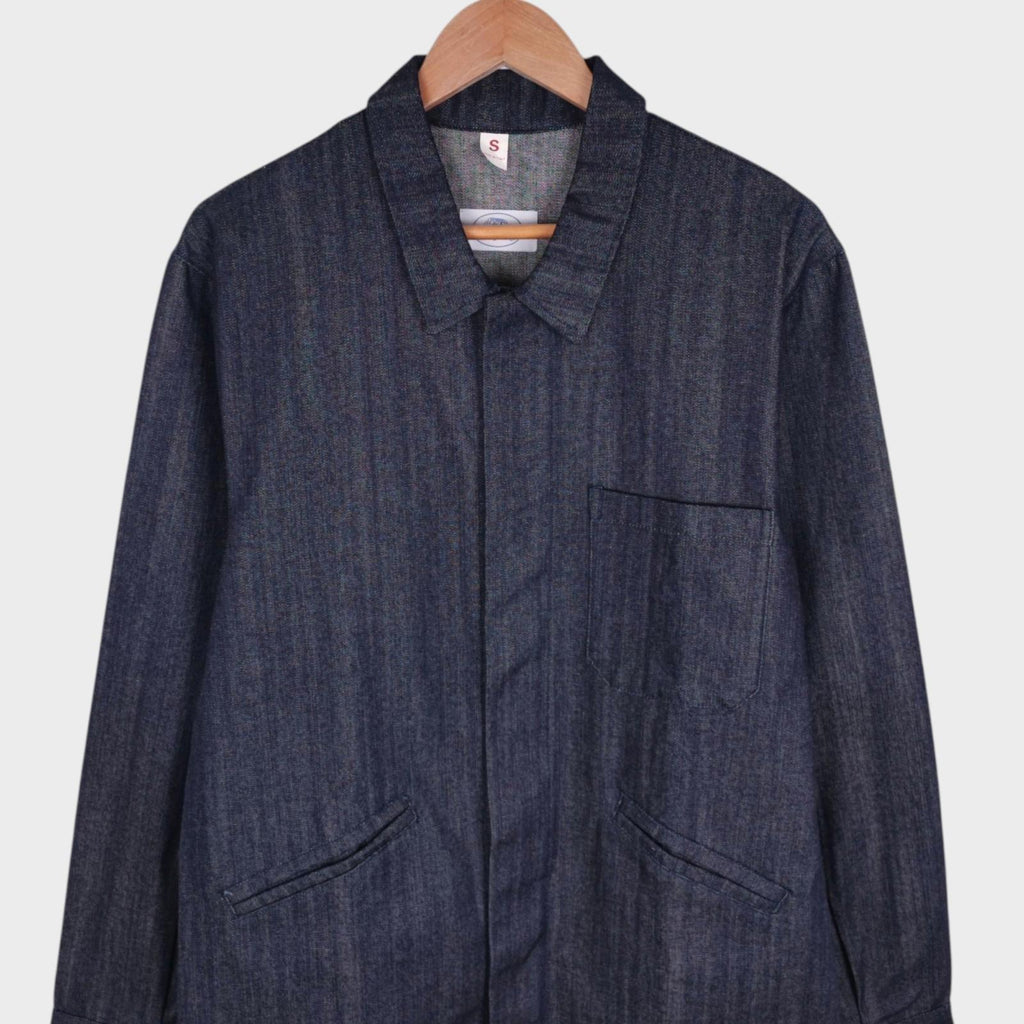 NOSTALGIC GARAGE Men's Blue Made in Italy Denim Chore Jacket
