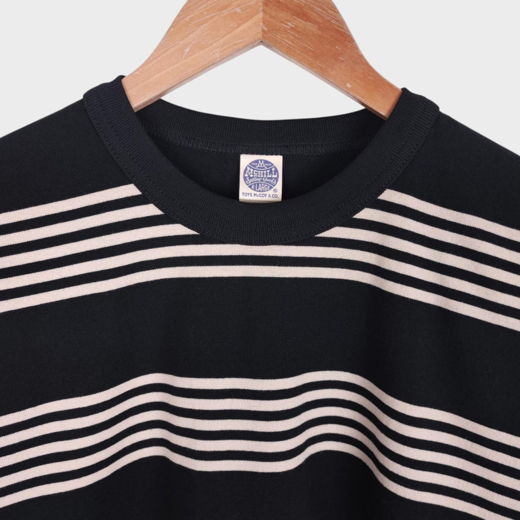 TOYS MCCOY McHill Sportswear Men's Made in Japan Steve McQueen Black/White Striped T-Shirt