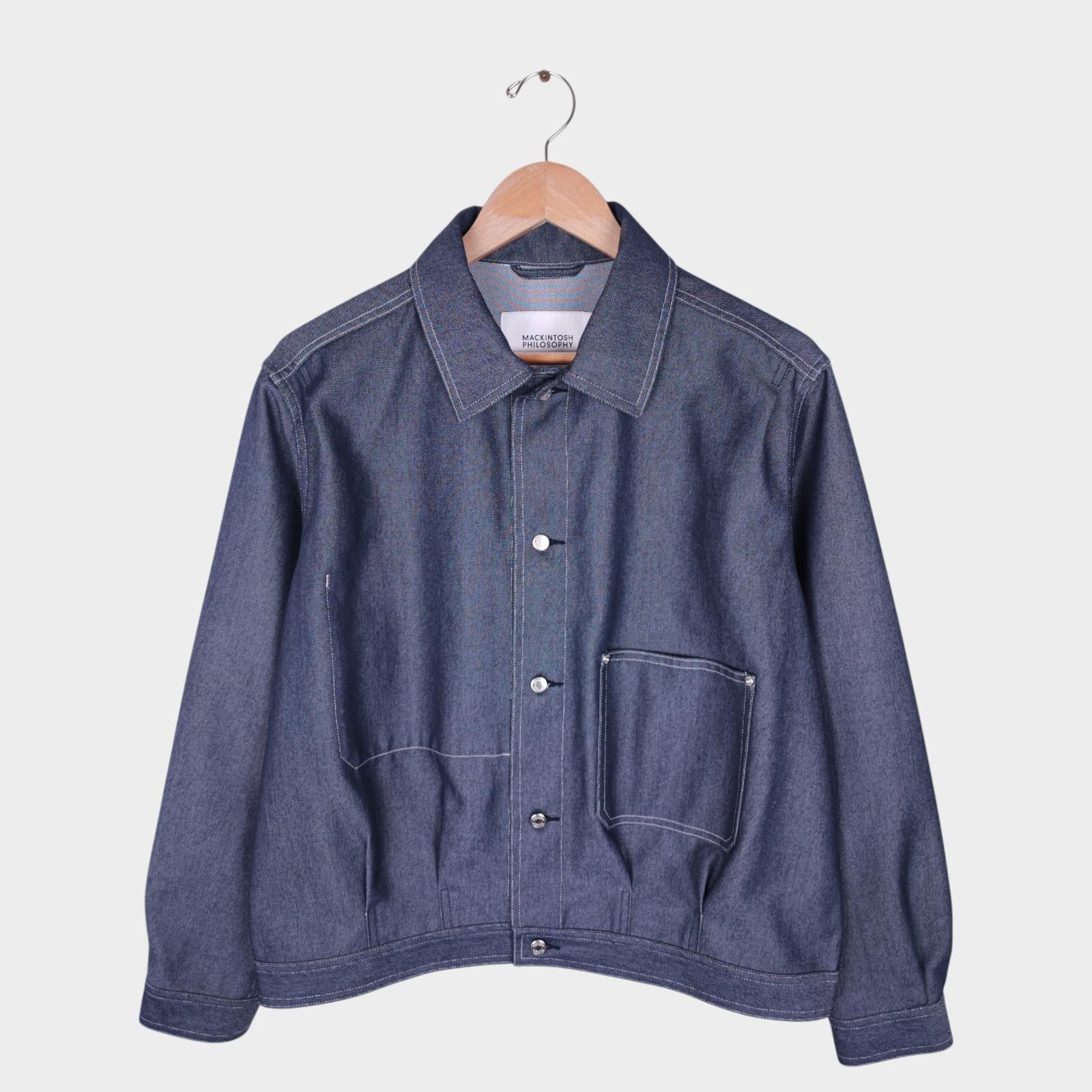 MACKINTOSH PHILOSOPHY Men's Blue Polyester Denim Cropped Jacket