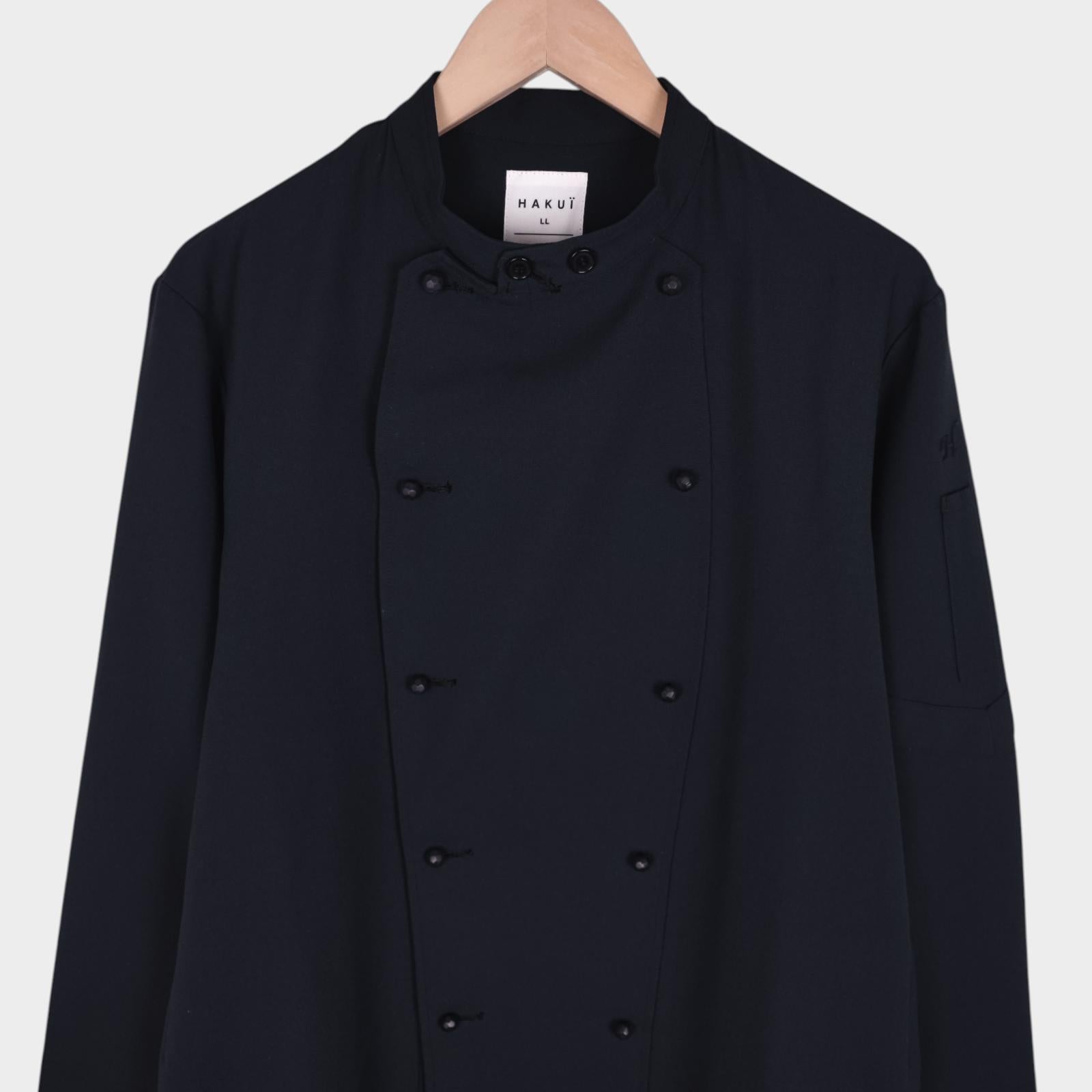 HAKUI Men's Black Made in Japan Double Breasted Chef Jacket