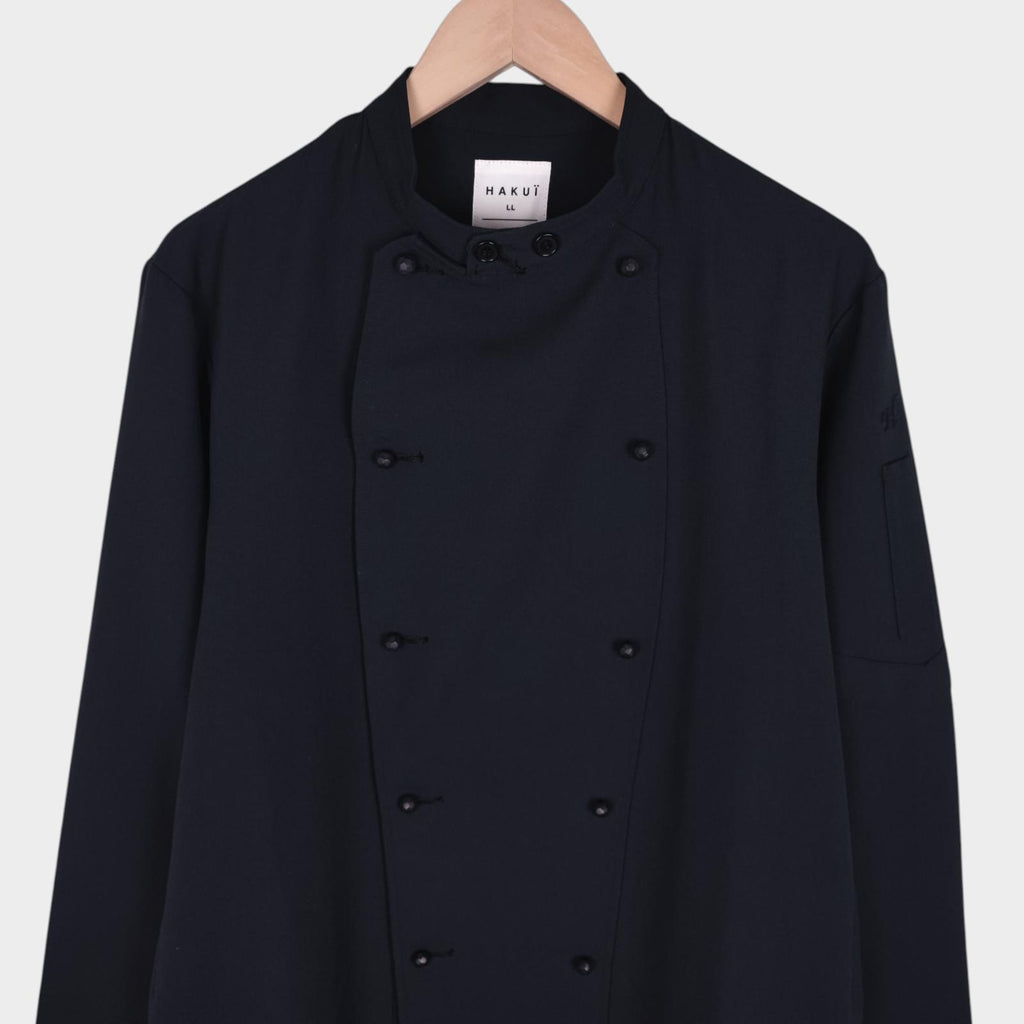 HAKUI Men's Black Made in Japan Double Breasted Chef Jacket
