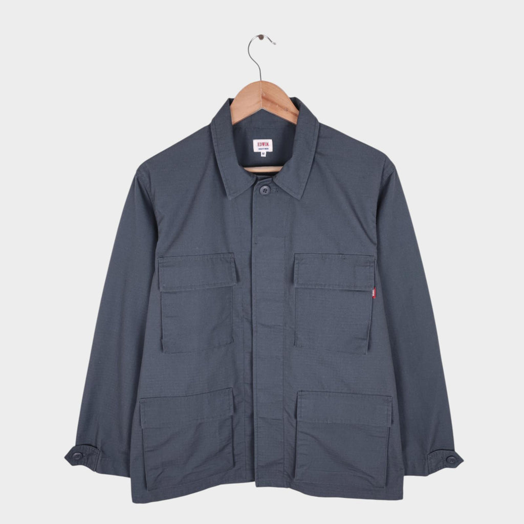 EDWIN Japan Men's Grey Ripstop Field Chore Jacket
