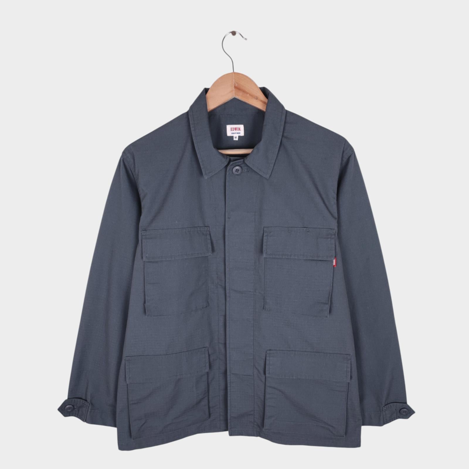 EDWIN Japan Men's Grey Ripstop Field Chore Jacket